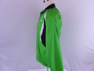 Adidas $55 Adna Rev Mens Medium M Running Track Jacket Top Green Black 