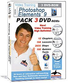 Adobe Photoshop Elements 9 Training Tutorial 3 DVDs