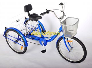Brand New 24 Adult Tricycle Bicycle 6 Speed Trike 3 Wheels