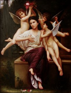 Hand Painted Oil Painting Repro Bouguereau A Dream of Spring, 1901