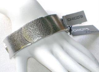 Chicos Adrianne Stretch Bracelet Textured Silvertone