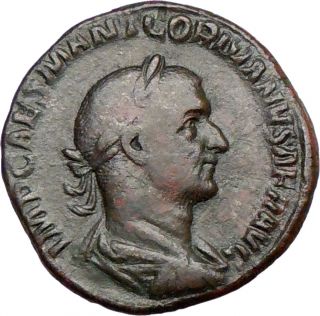 Gordian I Africanus 238 A D Bronze Sestertius Virtus Very RARE