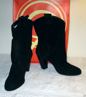    Sz 10 M Black Suede Gabriella Rocha Cowboy Western Afton Ankle Boots