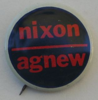 Campaign Pinback Button Nixon Agnew 1968