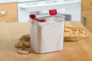Progressive Flour Keeper Canister Air Tight Seal Stores 5 lbs Sugar 