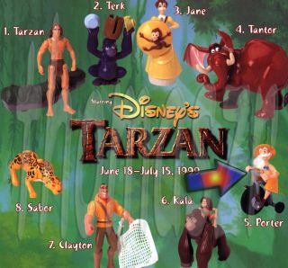 Porter Figure Toy 5 Disneys Tarzan Movie McDonalds 1999 Mint