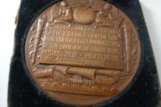 Christopher Columbus Bronze 1892 Coin JH Knickerbocker Columbian 