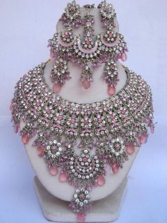 Indian Ashwairiyas Silver Jodha Akbar Pink Color Bridal Jewelry 
