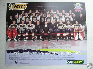 Beast of New Haven AHL 97 98 Team Photo + Sticker RARE