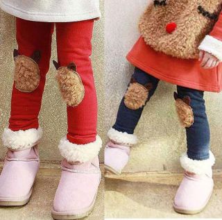Cute Casual Girls Pants Kids Toddlers Bear Leggings Size 2 7 Years 