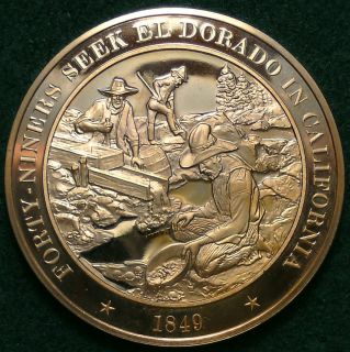 California Gold Rush 1849 Franklin Mint Bronze Medal