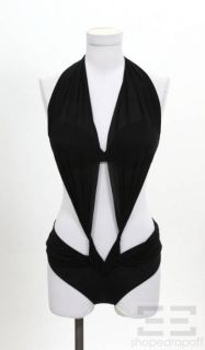 Agent Provocateur Black Draped Monokini Swim Suit Size 36B NEW