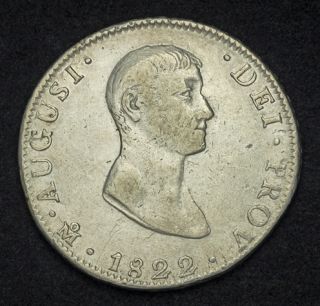 1822, Mexico, Emperor Agustin Iturbide. Large Silver 8 Reales Coin.