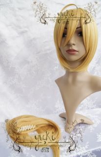 Vocaloid Akita Neru Golden Yellow Cosplay Wig Ponytail