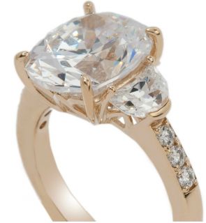 Jean Dousset 6.19ct Absolute Classic Oval 3 Stone Ring Size 8