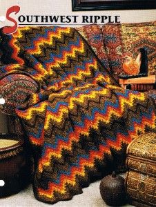 Southwest Ripple Annies Attic Crochet Afghan Pattern Instructions
