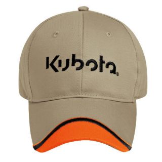 Kubota Tractor Pro Twill Cap Tan and Orange Hat New