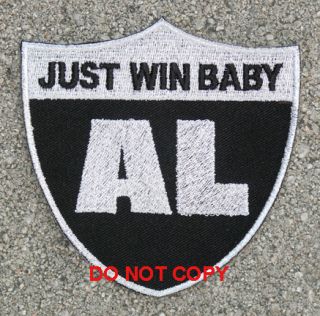 Oakland Raiders Al Davis Just Win Baby Memorial Patch
