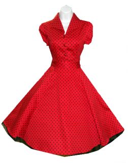 Hearts Roses Red Alana Shirt Dress 50s Rockabilly Vintage Pinup Swing 