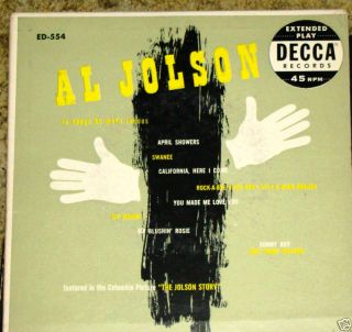 Al Jolson 7inch EP Two Record Decca Set Record