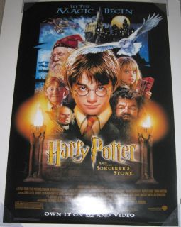 HARRY POTTER AND THE SORCERERS STONE DVD MOVIE POSTER 1 Sided ORIGINAL 