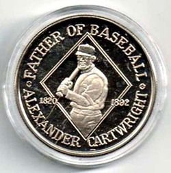 BU 1992 Alexander Cartwright Father of Baseball Proof Medal L K