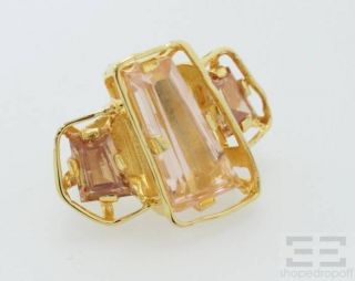 alexis bittar gold pink jewel triple ring size 6 25