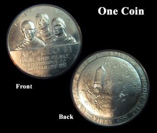   Medal Token NASA 1969 First Man Moon XI Armstrong Space Aldrin