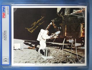 Alan Bean Signed Autograph Apollo 12 PSA DNA Mint 10