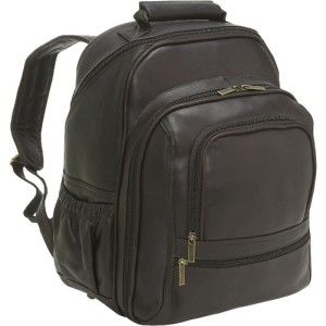 Le Donne Leather Large Premium VAQUETTA Leather Laptop Backpack Cafe 