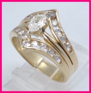 on 14kyg marquise round diamond wedding ring set 1 40ct