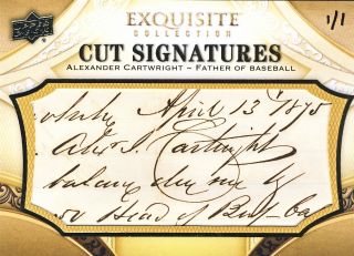 Alexander Cartwright 2011 UD SP Legendary Cuts Baseball Cut Signature 