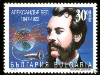 Alexander Graham Bell Invention of The Telephone Stamp