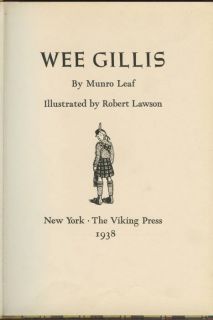 WEE GILLIS ROBERT LAWSON MUNRO LEAF 1ST 1938 BAGPIPES SCOTLAND