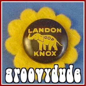 Landon Knox 1936 Sunflower 5 8 Political Pins Buttons