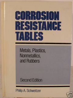 Corrosion Resistance Tables by Philip A Schweitzer 0824775414