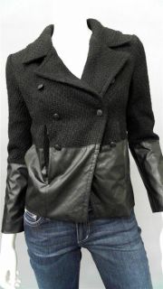 Dylan Alexa Misses s Leather Jacket Black Boucle Coat Designer Fashion 