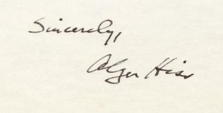 Alger Hiss Vintage 1961 Original Signed Handwritten Letter Envelope 