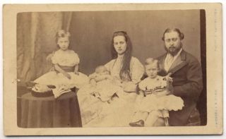 Royalty CDV Photo PRINCE & PRINCESS of WALES + Children by J RUSSELL 