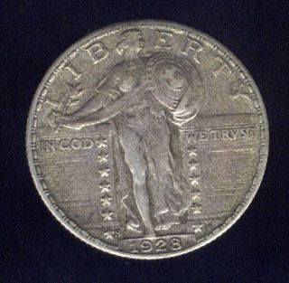Nice EF Better Grade 1928 S 90% Silver Standing Liberty Quarter, $1.95 