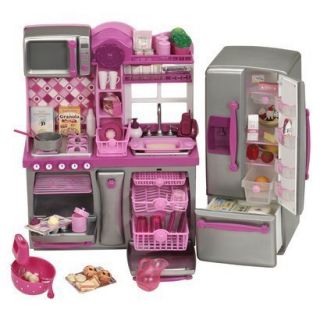 American Girl 18 Doll Kitchen Refrigerator sink dishwasher Play food 