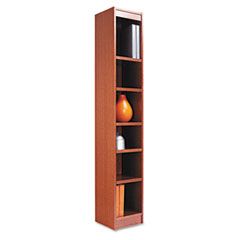 ALERA BCS67212MO Narrow Profile Bookcase, Wood Veneer, 6 Shelf, 12w x 