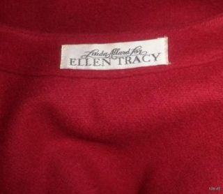 Linda Allard Ellen Tracy Fabulous Red Wool Jacket Size 4P