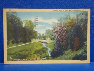   of the back of this postcard title beauty spot in allen park jamestown