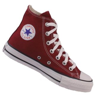 Converse All Star Hi Canvas Pumps Trainers Shoes Maroon Red Size 3 11 