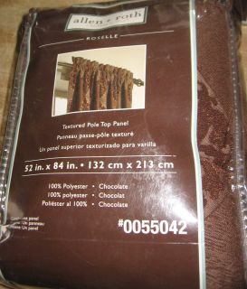 Allen Roth Roselle Chocolate Brown Textured Pole Top Window Panel 