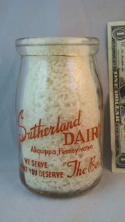 RARE Sutherland Dairy Aliquippa Pennsylvania PA Color Wide 2 Pint Milk 