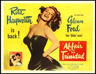 Affair in Trinidad Orig Movie Poster Paperbacked Halfsh