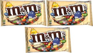 BAGS ~ Almond M&Ms ~ 3x16oz = 48oz ~ M&Ms M&M Chocolate Candy