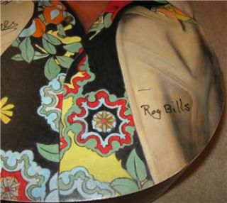 George Jones Signed Oil Portrait on Guitar by Roy Bills 1999 Michigan 